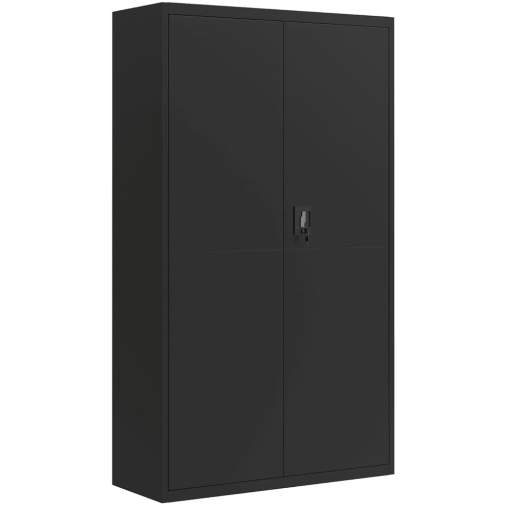 vidaXL 2 Door Black Lockable File Cabinet Image 2