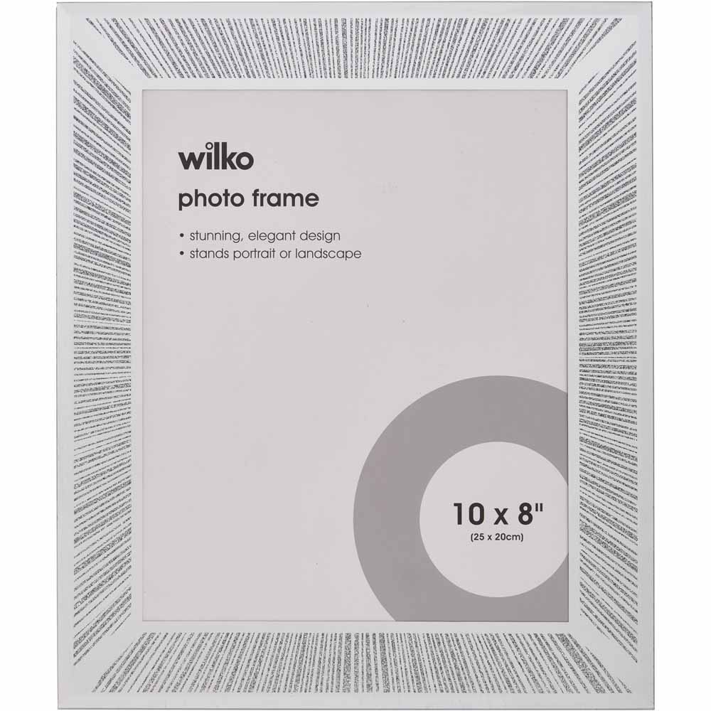 Wilko Silver Glitter Photo Frame 10 x 8 Inch