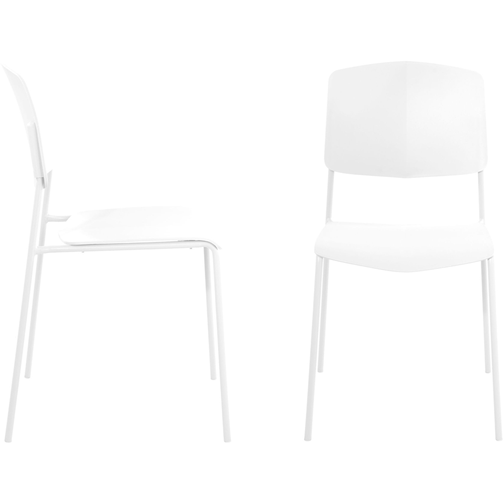 Core Products Aspen Academy 4 Seater Plastic Rectangular Dining Set White Image 4