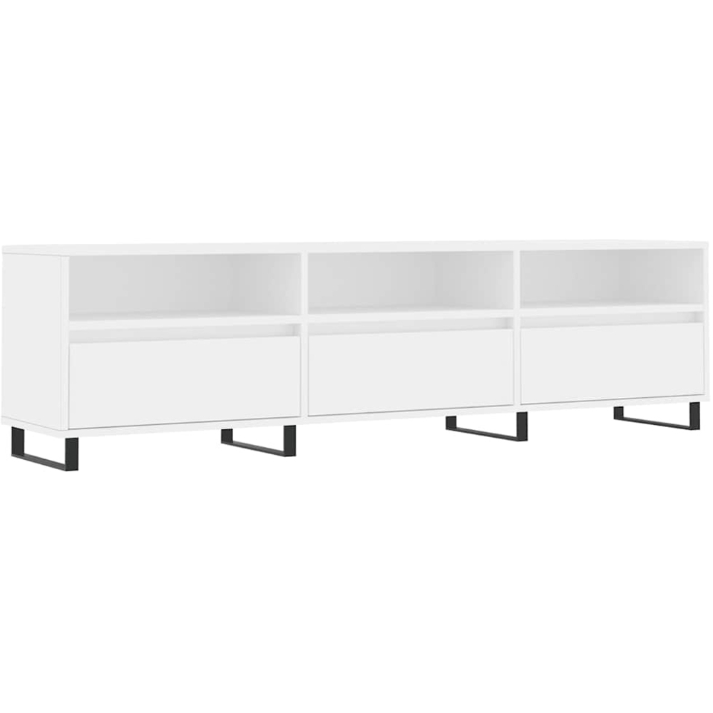 vidaXL 3 Door 3 Shelf White TV Cabinet Image 2
