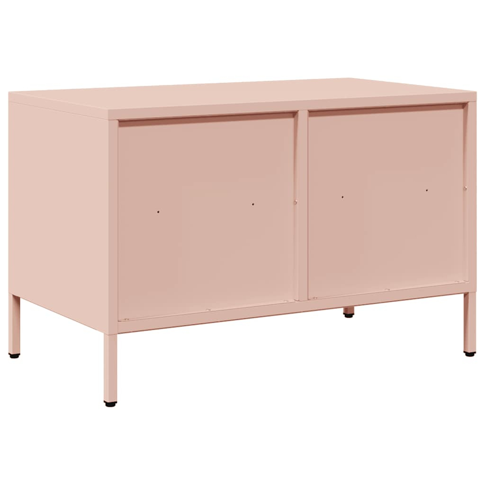 vidaXL 2 Drawer 2 Shelf Pink Steel Industrial Style TV Cabinet Image 5