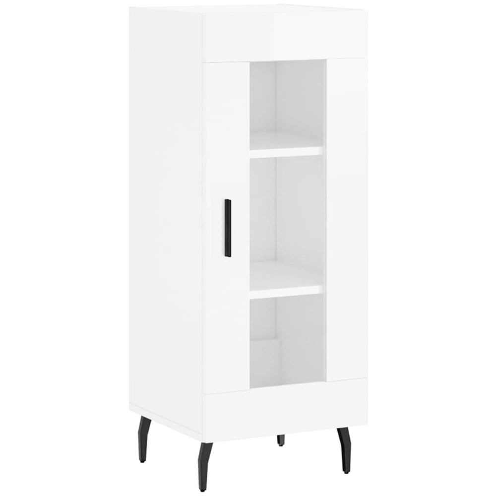 vidaXL Single Door High Gloss White Sideboard Image 2