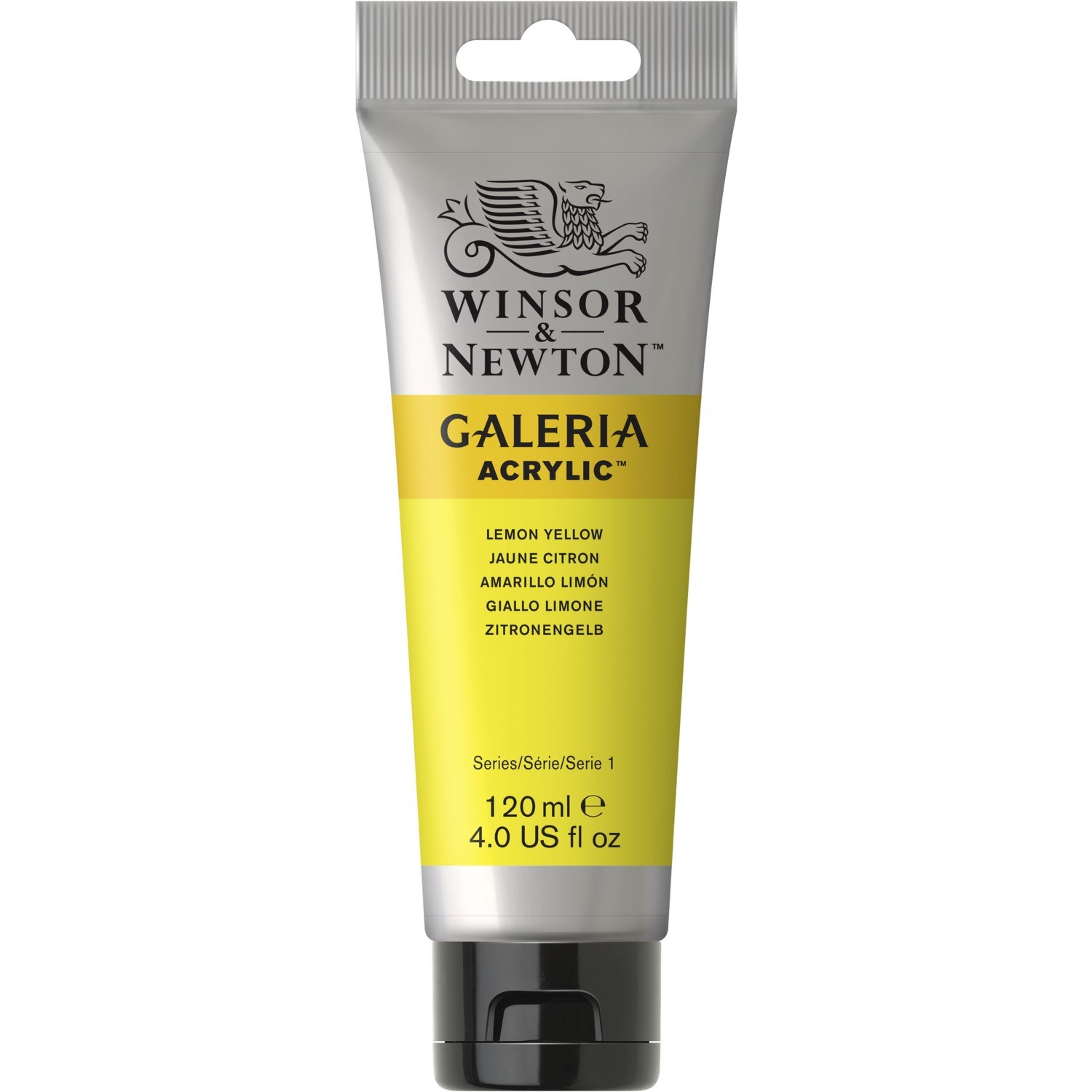 Winsor and Newton 120ml Galeria Acrylic Colour Paint - Lemon Yellow Image