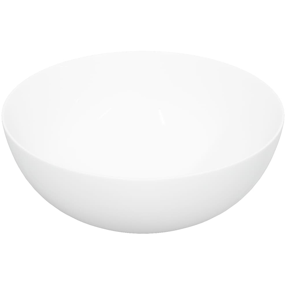 vidaXL White Ceramic Round Wash Basin 150 x 360mm Image 4