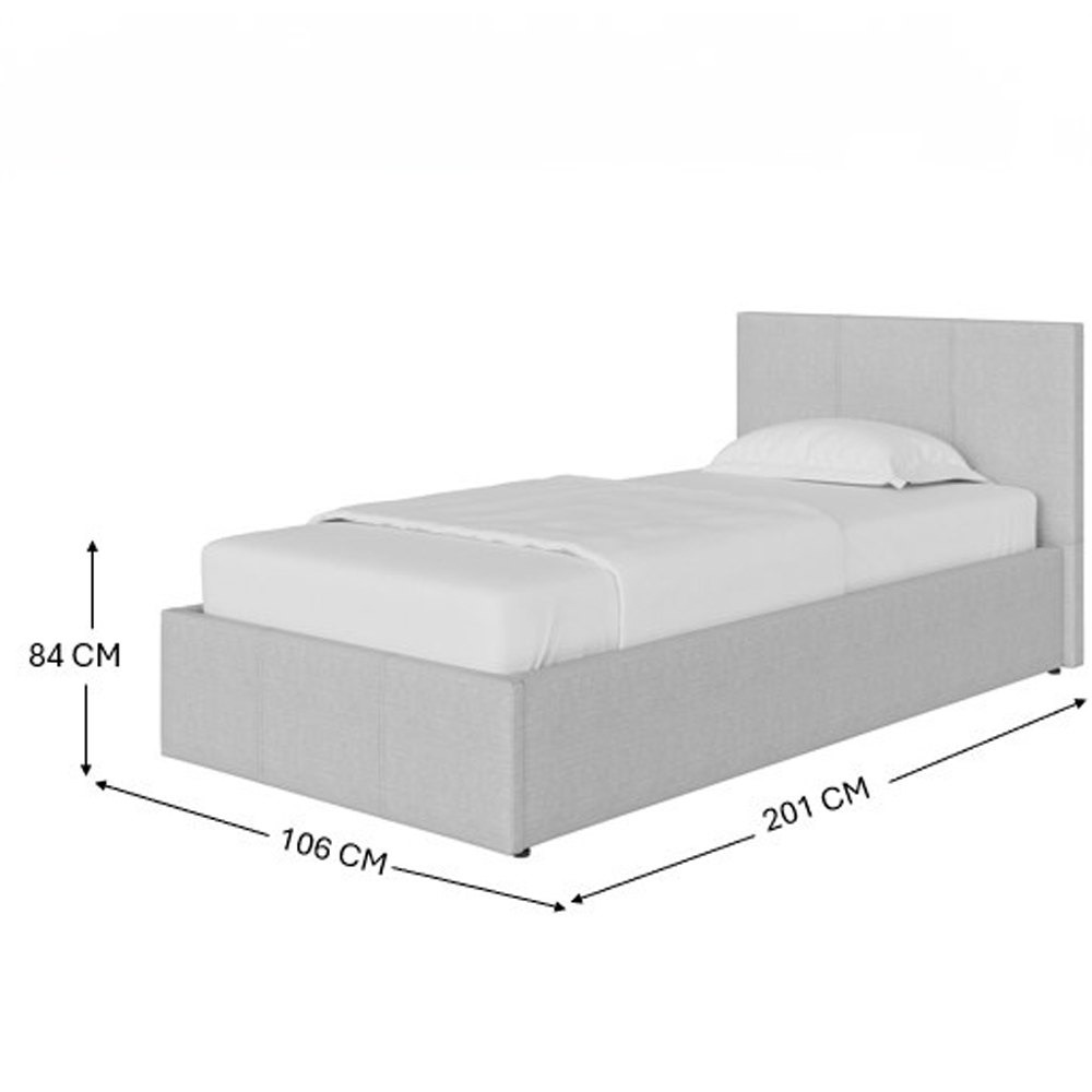 GFW Single Natural Fabric Ottoman Bed Image 9