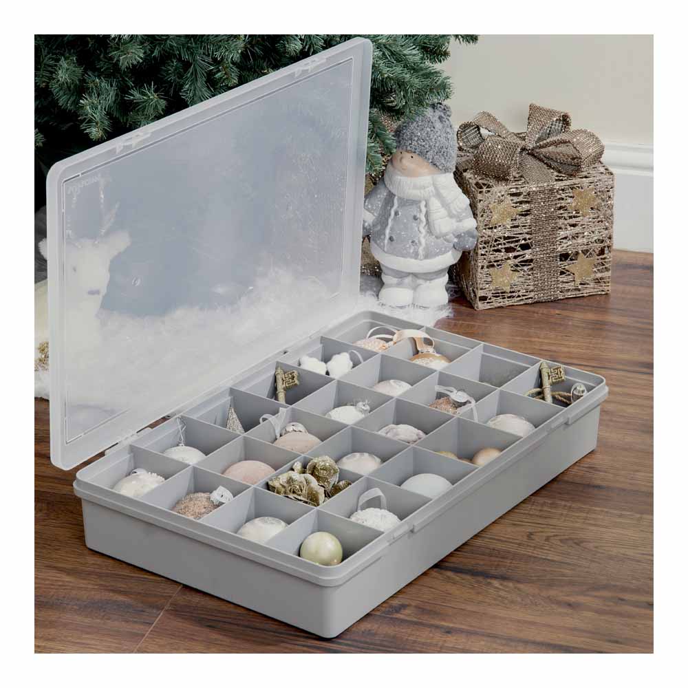 Wham Grey Bauble Organiser Box 24L Wilko