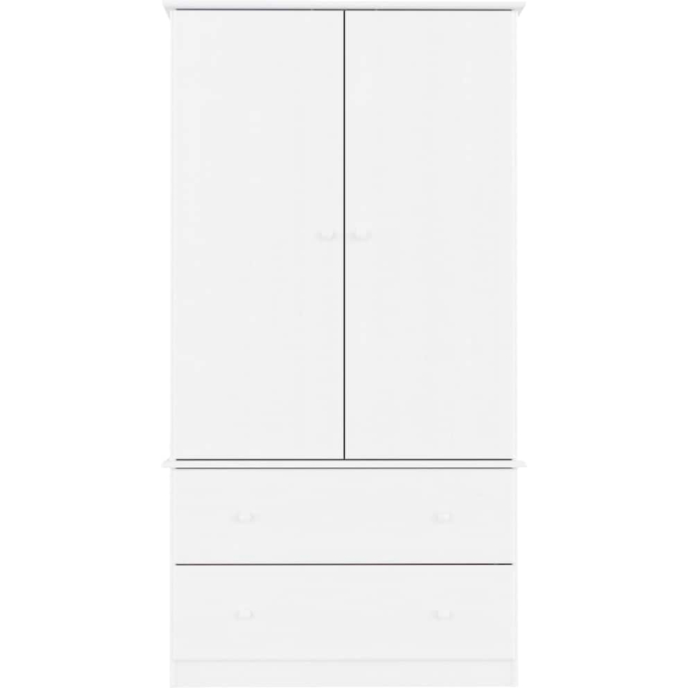 vidaXL Alta 2 Door 2 Drawer White Solid Wood Pine Wardrobe Image 4