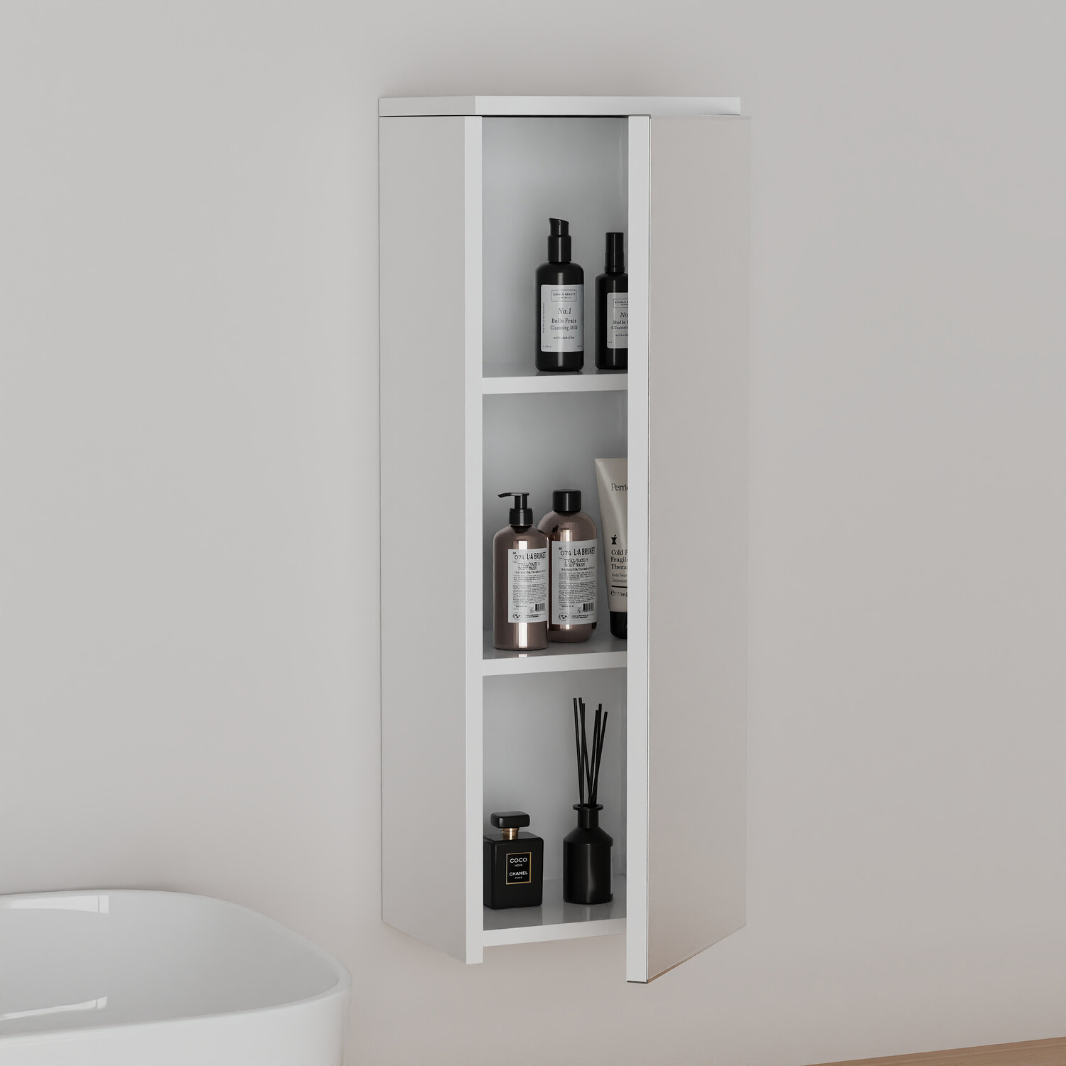 Charleston Slim Cabinet - White Image 1