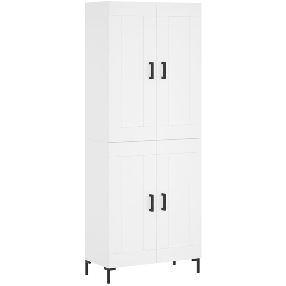 vidaXL 4 Door 6 Shelf White Highboard with Metal Legs Image 2