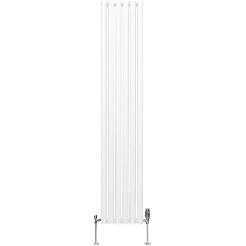 Monster Shop 4816BTU White Oval Column Radiator and Valves 1800 x 360mm Image 1