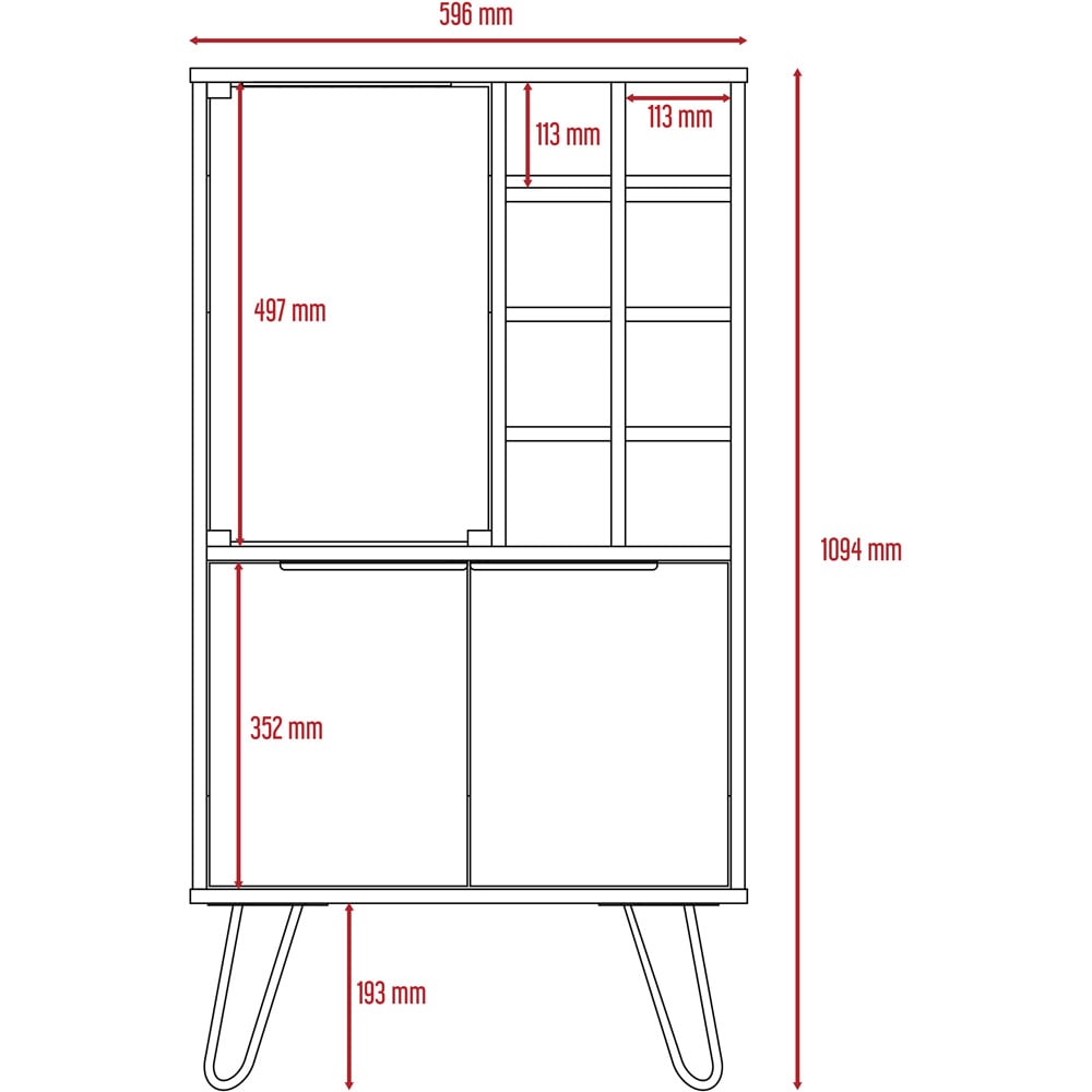 Core Products Nevada 3 Doors Smoke Oak Mirrored Wine Cabinet Image 5