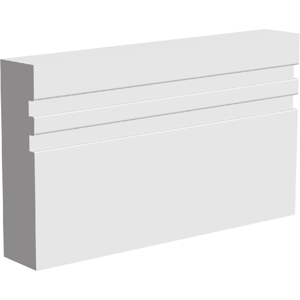 National Skirting White Groove II Primed Skirting Board 18mm 95 x 3040mm Image 1
