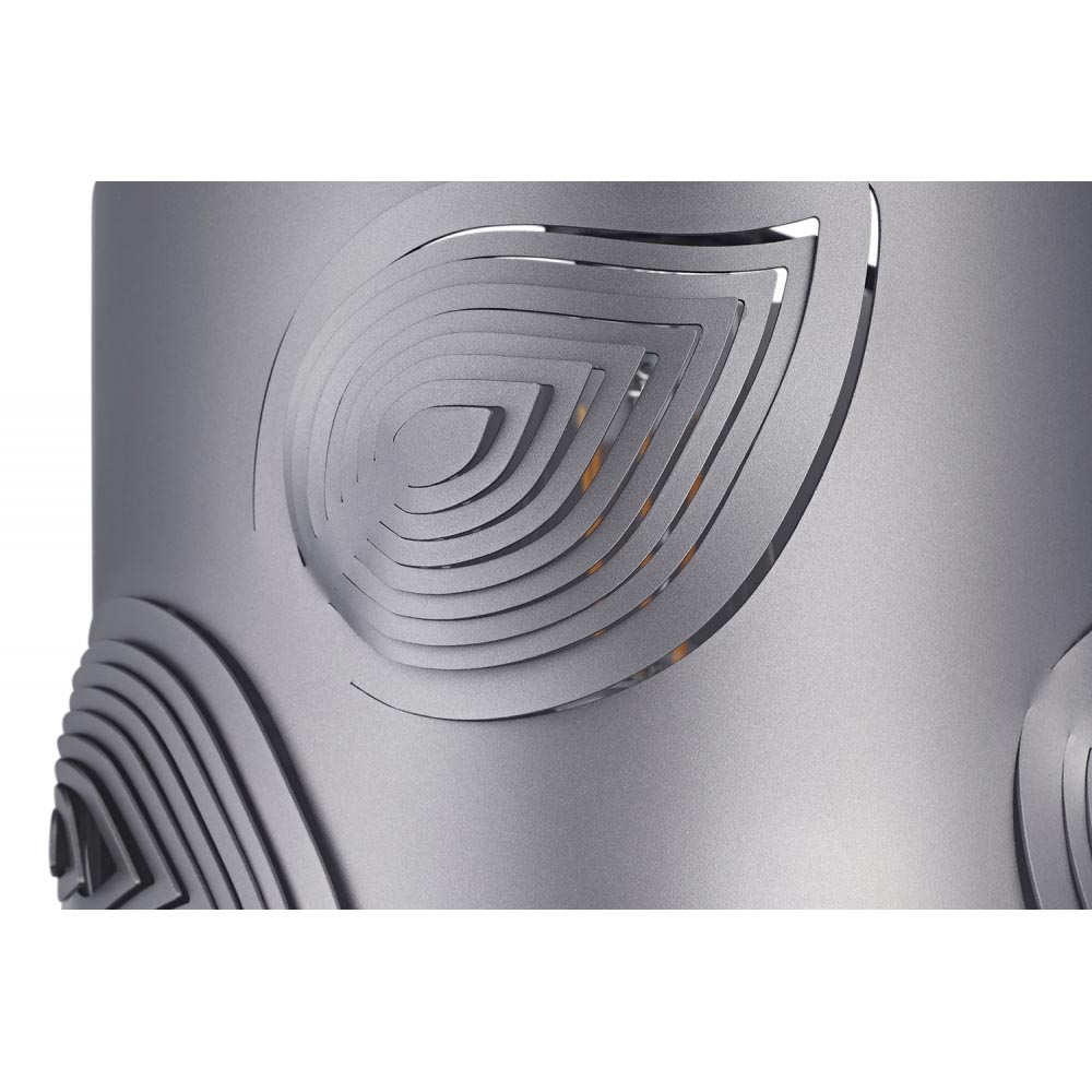 Happy Homewares Pearl Grey Semi Flush Ceiling Light with Laser Cut Leaves Image 4