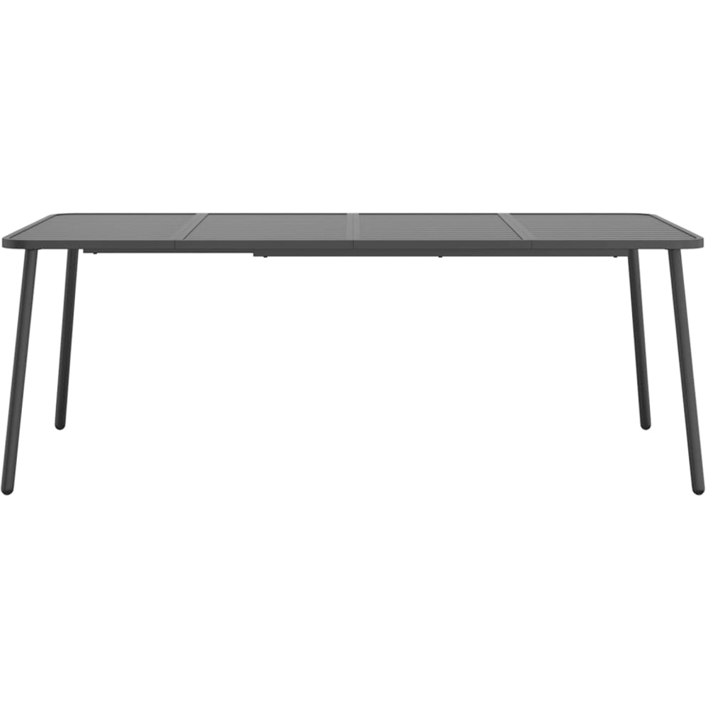 vidaXL 8 Seater Anthracite Steel Slatted Rectangular Garden Table Image 3