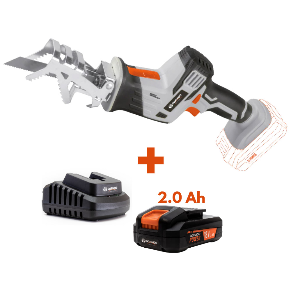 Daewoo U-Force 18V Cordless Garden Saw with 1 x 2.0Ah Battery Charger Image 4