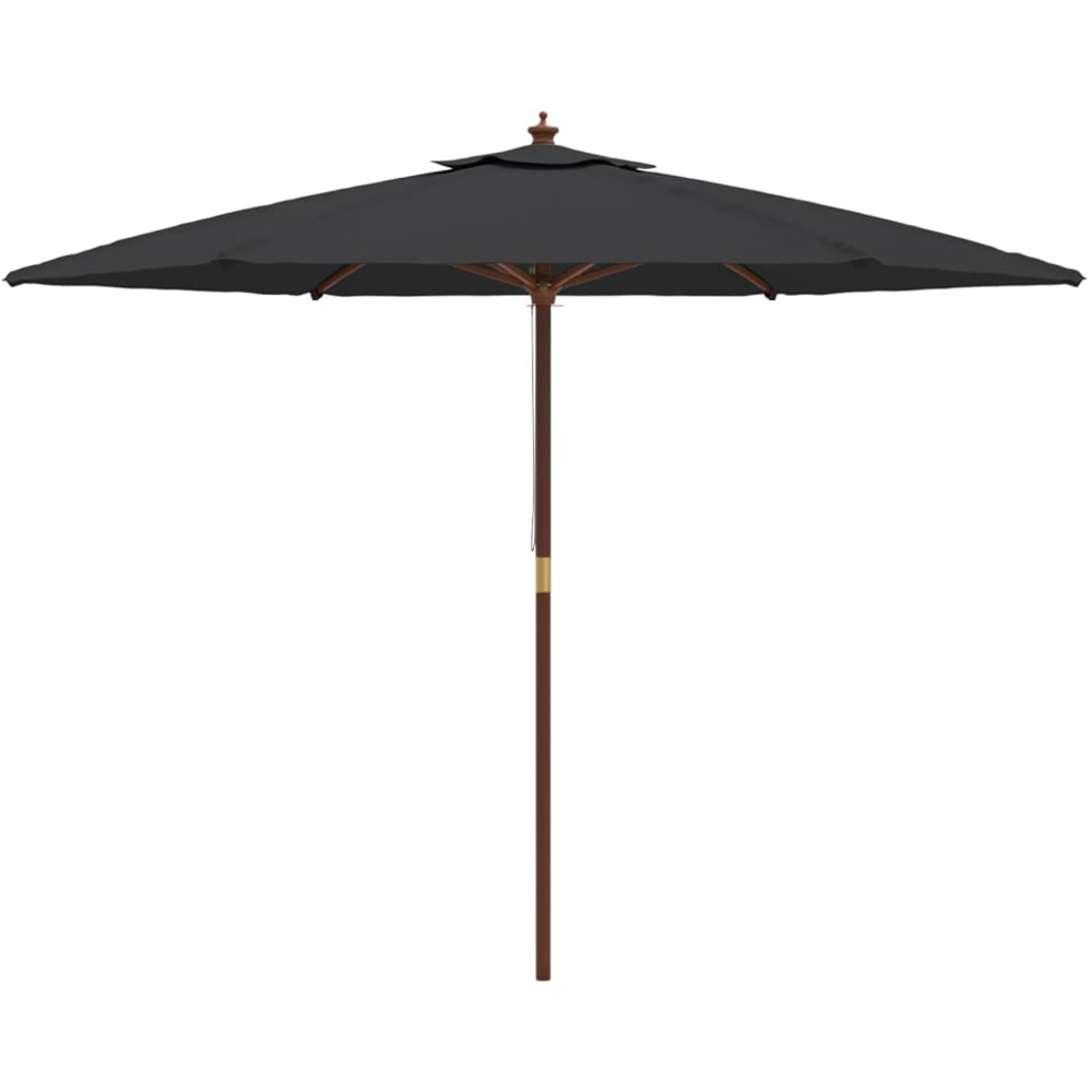 vidaXL Black Garden Parasol 2.4 x 2.9m Image 3