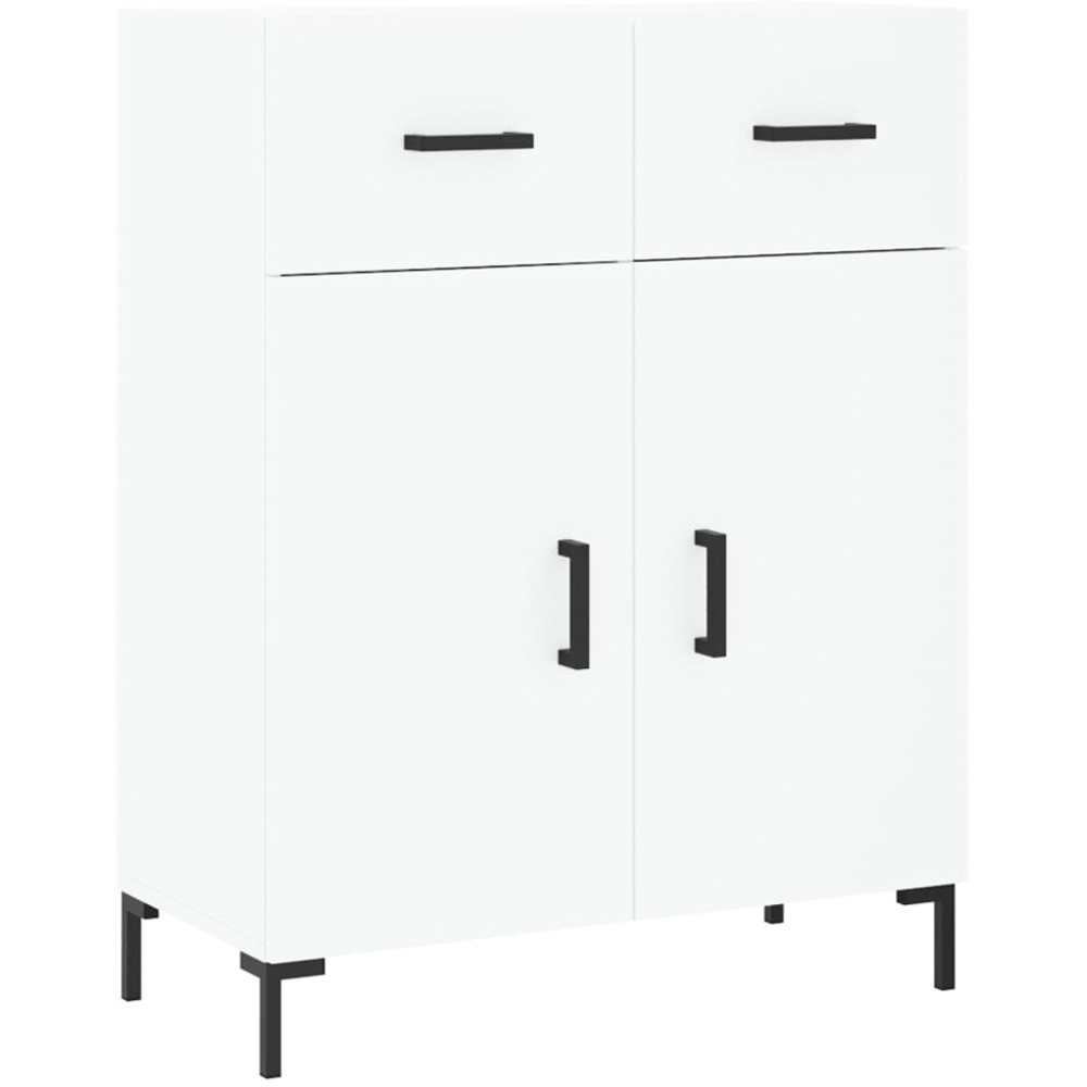 vidaXL 4 Door 2 Drawer White Highboard with Metal Legs Image 7