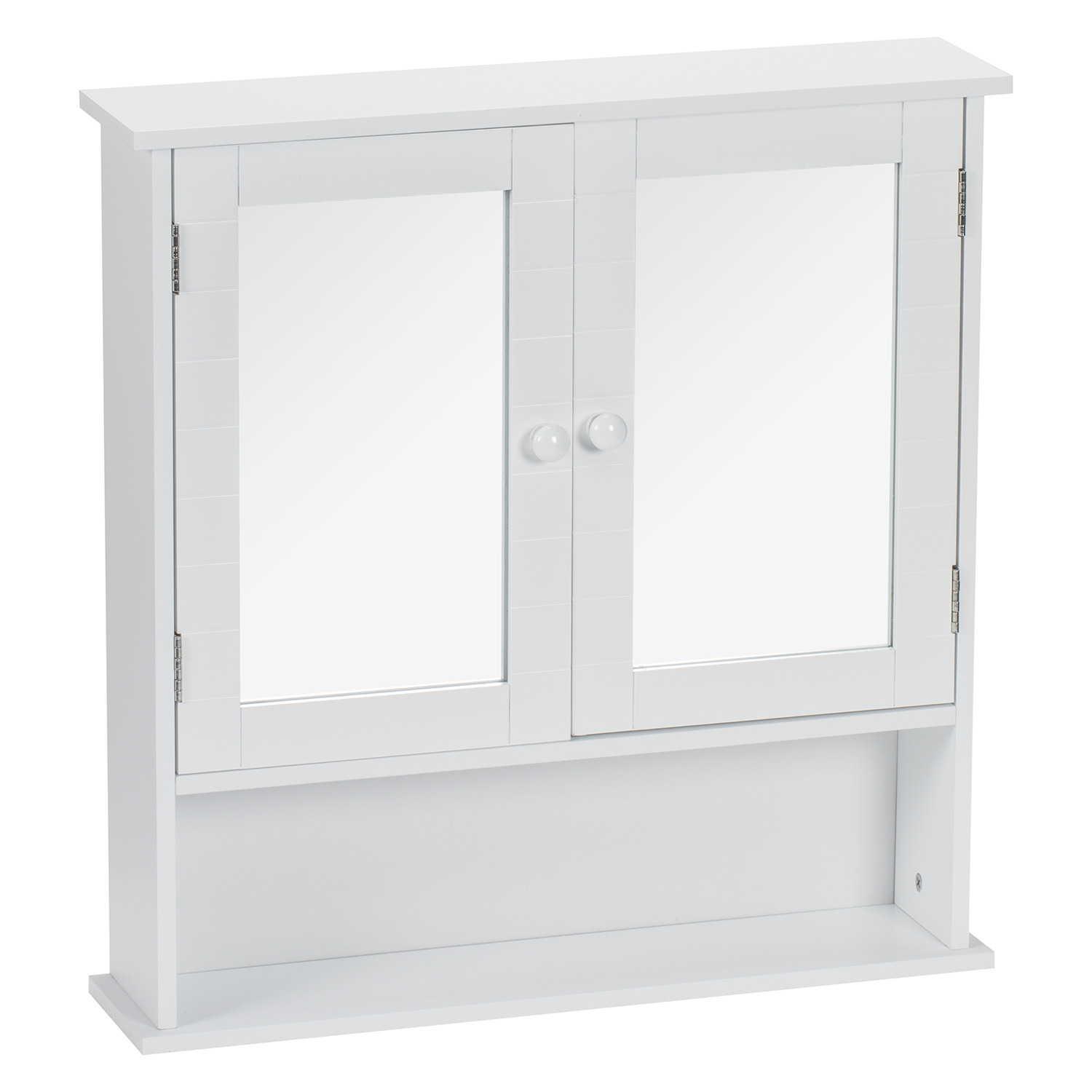 Kingston White 2 Door Mirror Bathroom Cabinet Image 2