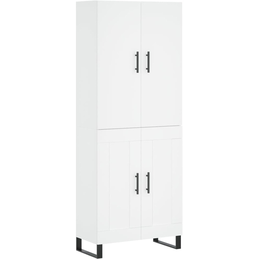 vidaXL 4 Door White Highboard Image 2