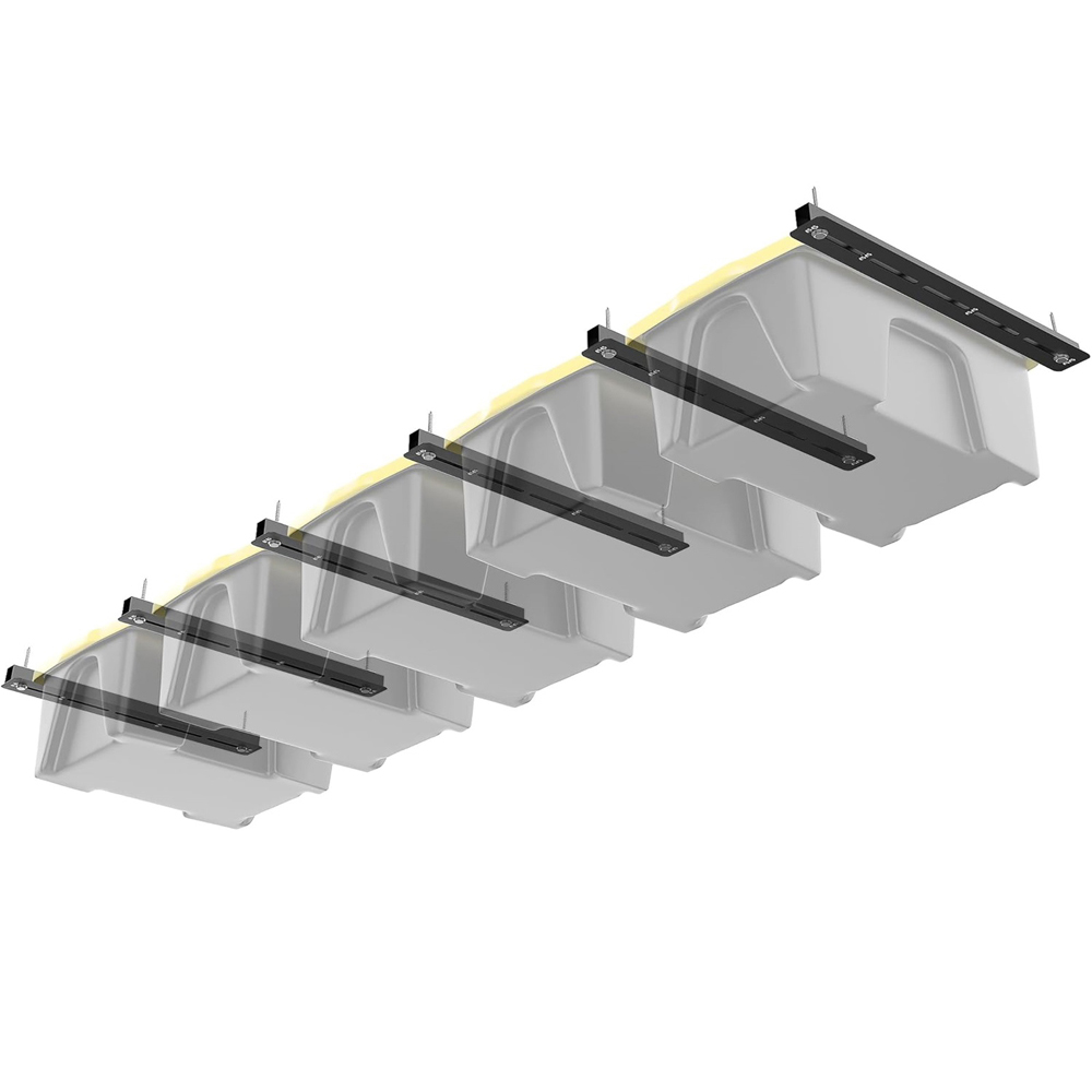 Gr8 Home 6 Piece Overhead Storage Utility Bin Rack Brackets Image 2