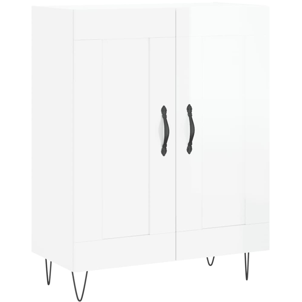 vidaXL 2 Door High Gloss White Sideboard Image 2