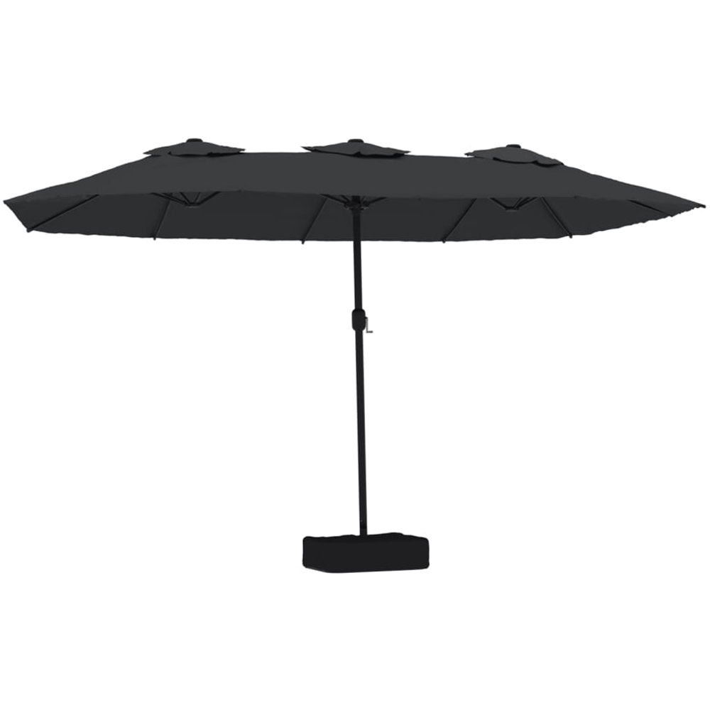 vidaXL Black LED Double Head Parasol 4.5 x 2.6m Image 1