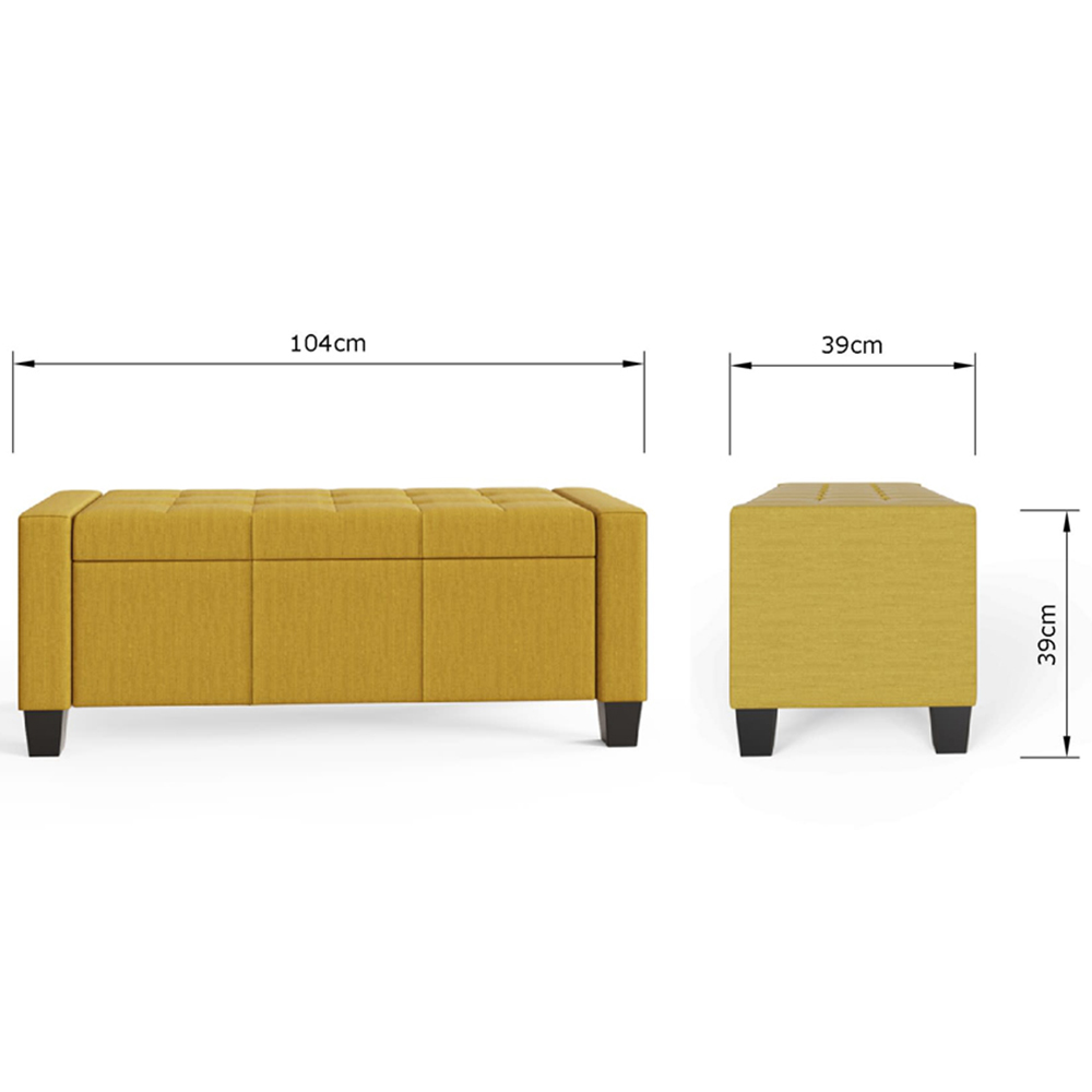 GFW Verona Mustard Ottoman Storage Bench Image 9
