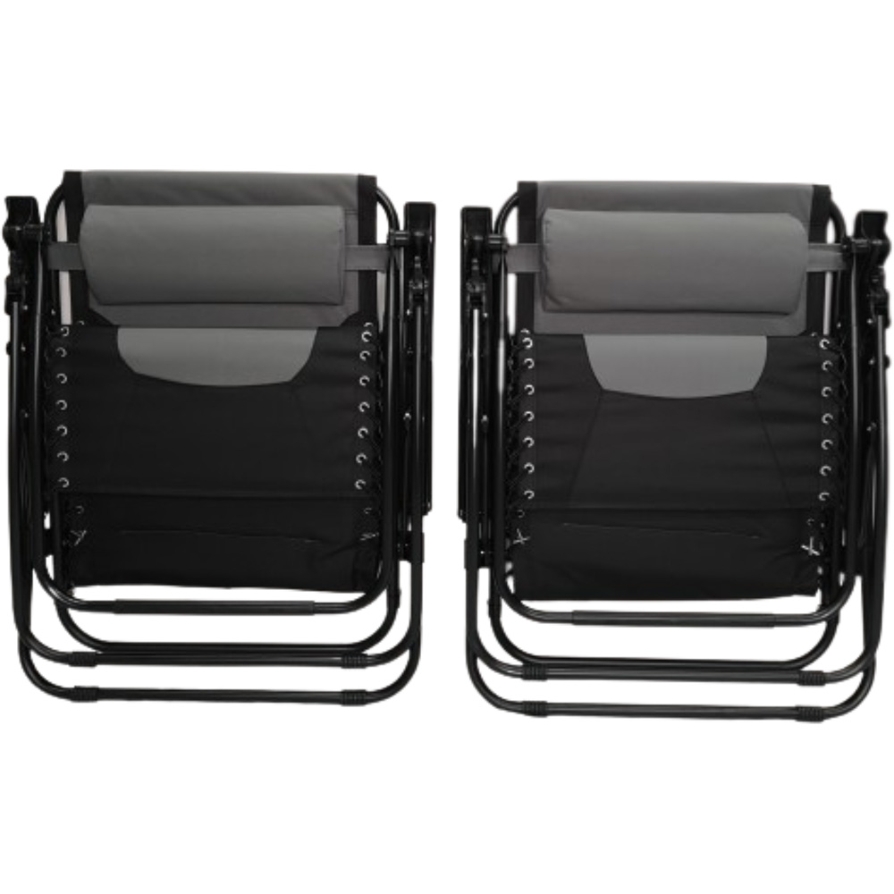 Samuel Alexander Grey and Black Multi-Position Chair Lounger Set of 2 Image 3