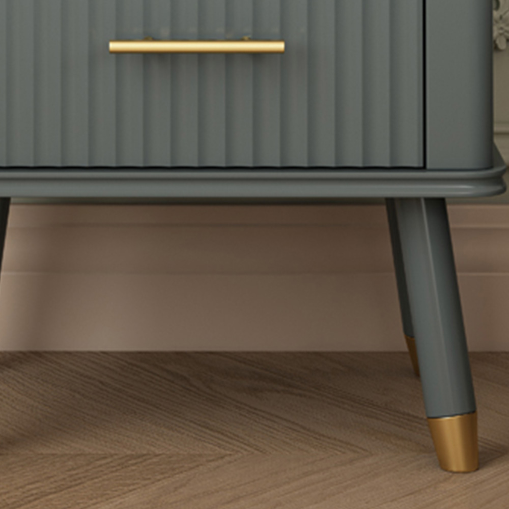 Cozzano 2 Drawer Grey Bedside Table Image 3