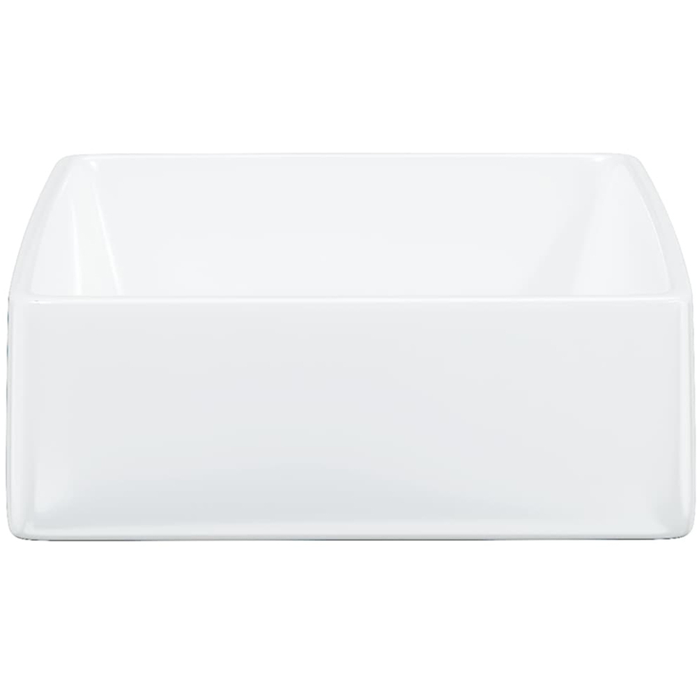 vidaXL White Ceramic Square Wash Basin 130 x 370 x 370mm Image 4