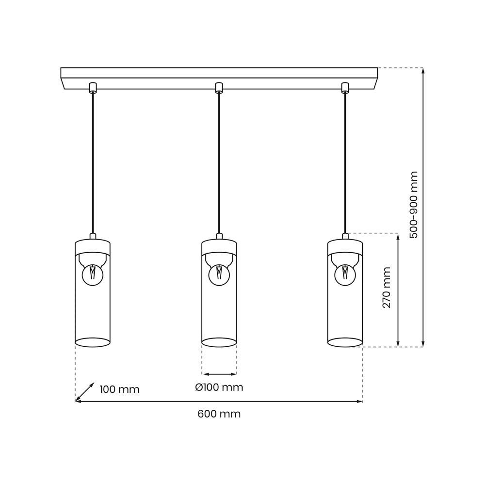 Milagro Elica Black Pendant Lamp 230V Image 5