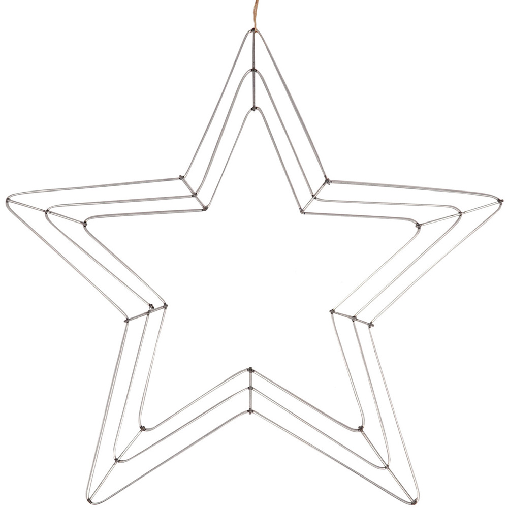 Star Shaped Wire Wreath - Silver Image 1