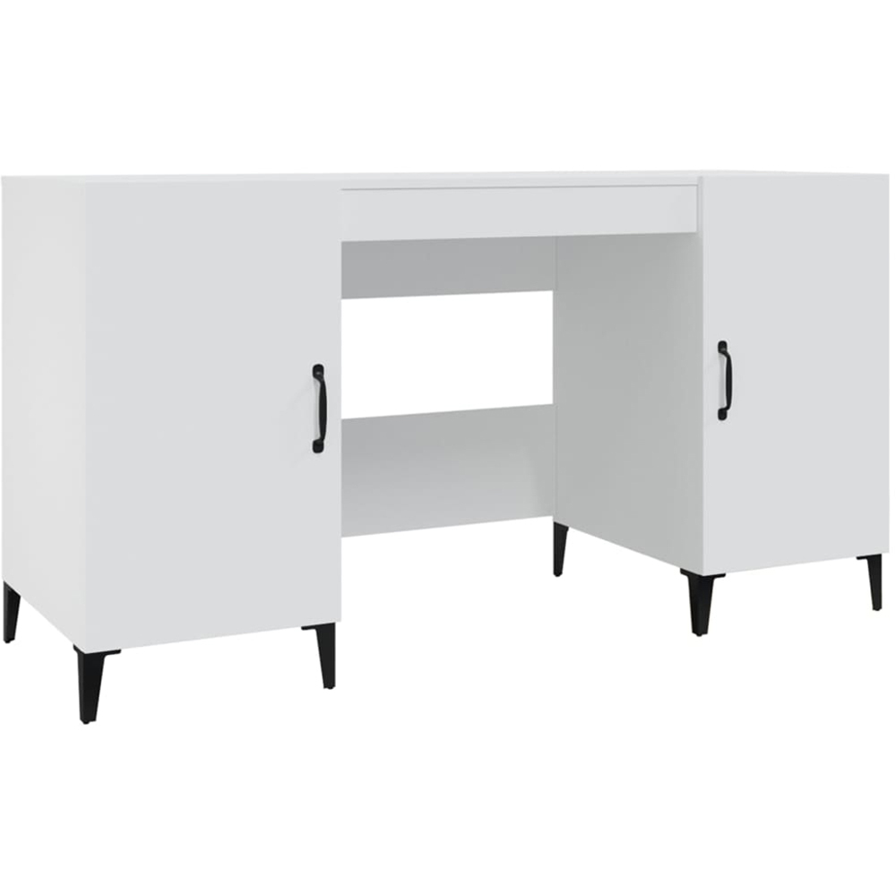 vidaXL 2 Door Computer Desk White Image 2