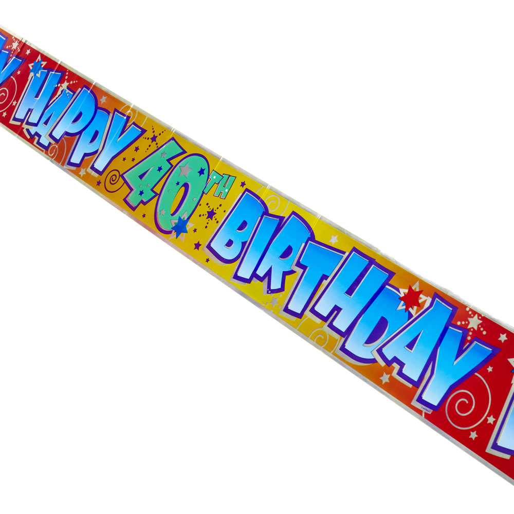 Wilko 3.6m Happy 40th Birthday Banner Image 2