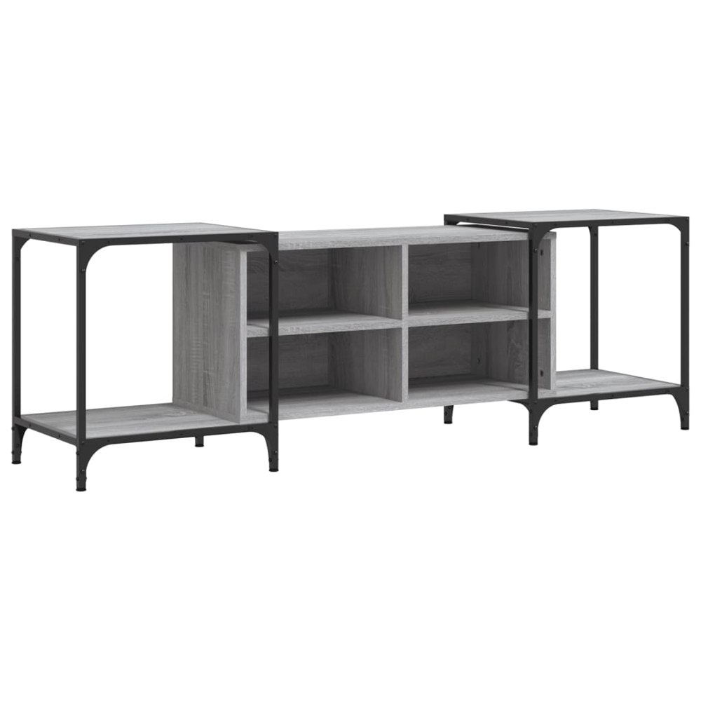 vidaXL 4 Shelf Grey Sonoma Adjustable TV Cabinet Image 2