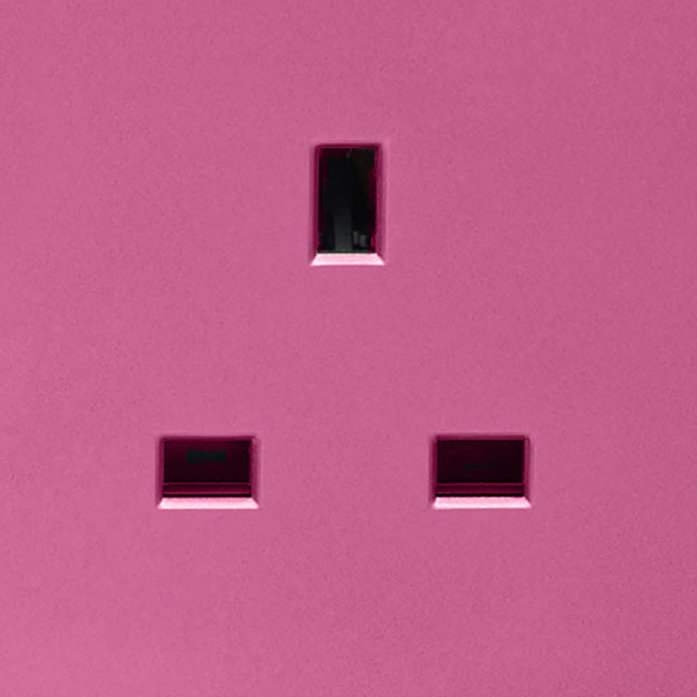 Trendi Switch 2 Gang 13amp Candy Pink Long Switched Plug Socket 3 Pack Image 3