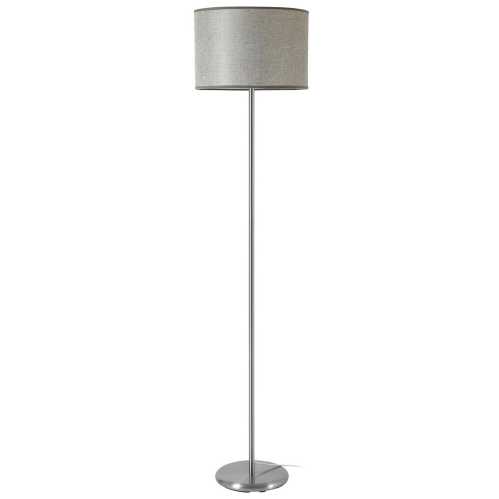 Premier Housewares Grey Waffle Effect Shade Floor Lamp Image 1