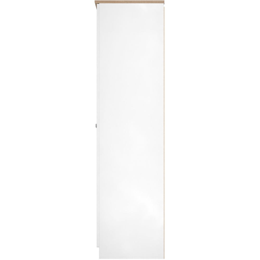 Crowndale Sussex 2 Door White Ash and Bardolino Oak Tall Wardrobe Ready Assembled Image 6
