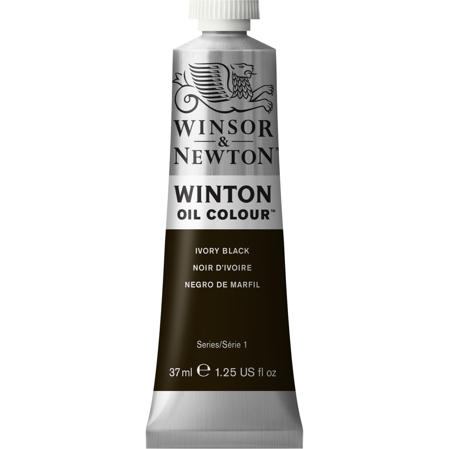Winsor and Newton 37ml Winton Oil Colours - Ivory black Image 1