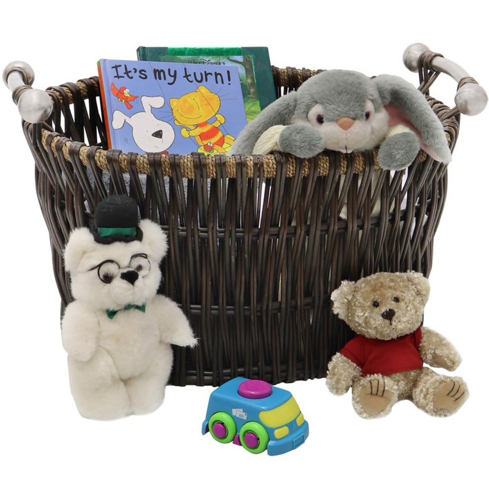 JVL Dark Willow Brown Log Basket with Metal Handles 35 x 55 x 44cm Image 8