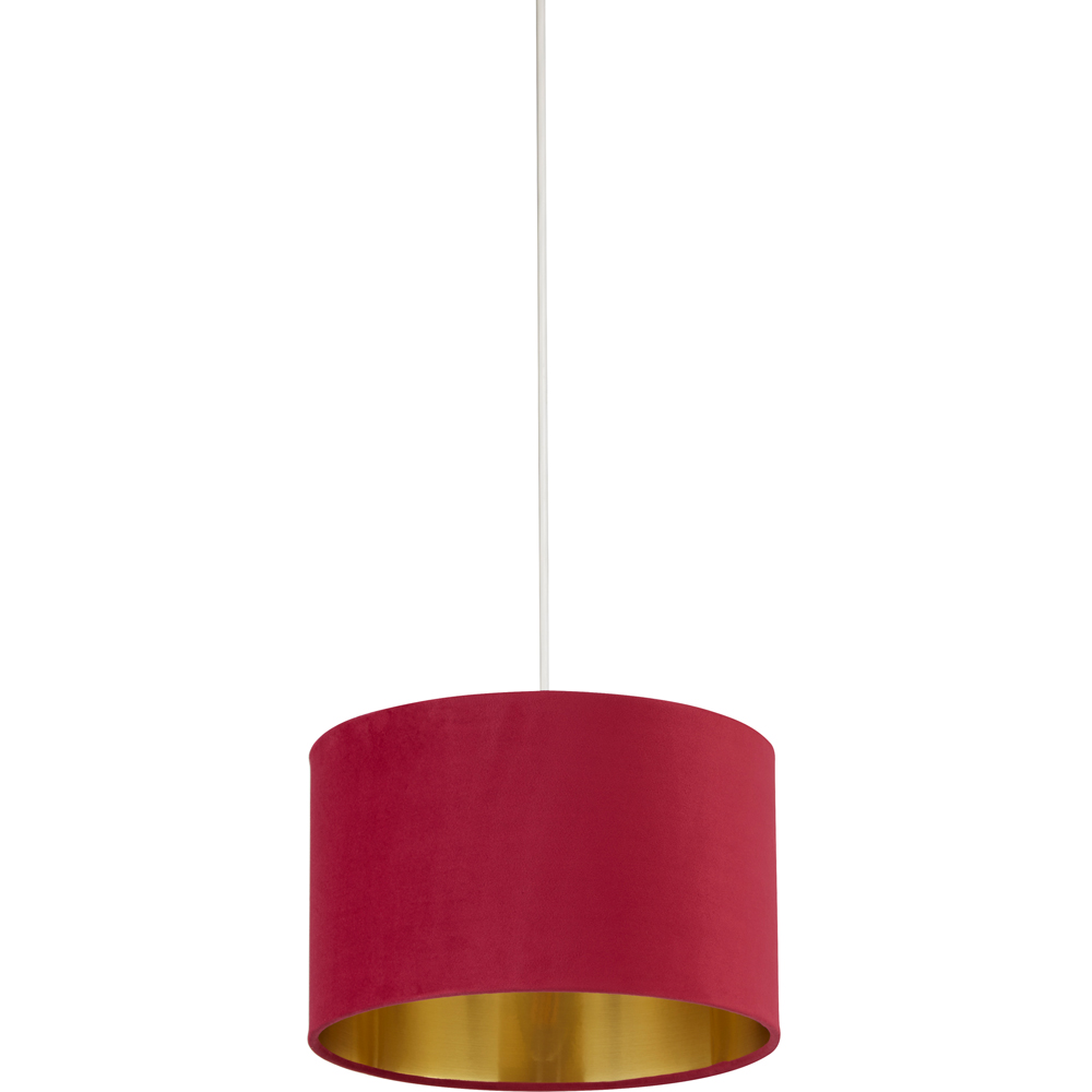 Lighting Collection Burgundy Gold Inner Velvet Drum Shade Image 1