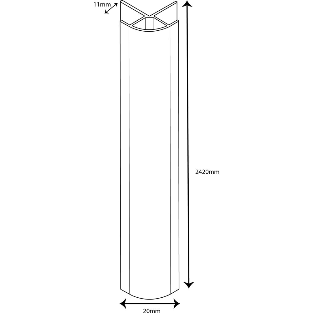 Wetwall Mermaid Black External Corner 2420mm Image 3