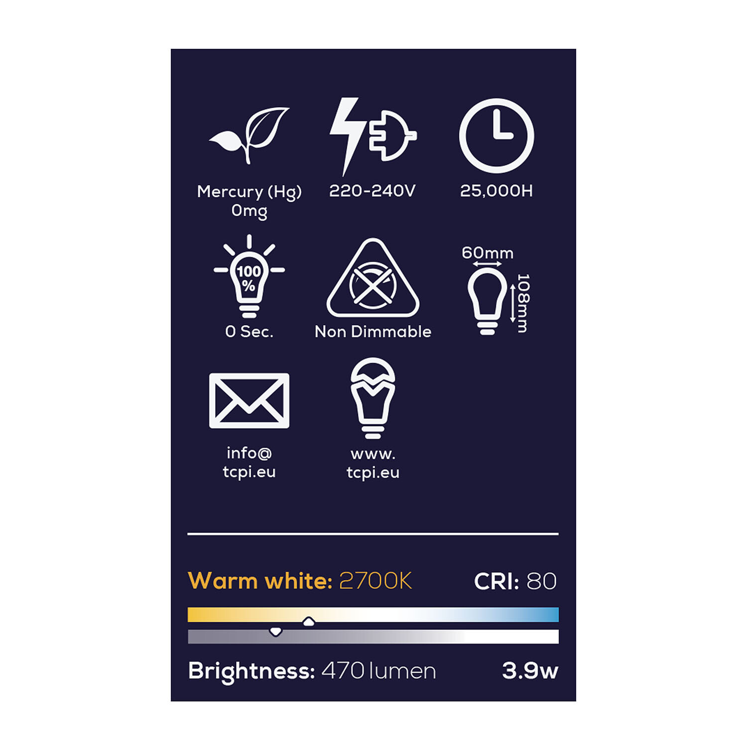 TCP FIL Classic 470L E27 Warm White Bulb - Warm White Image 3