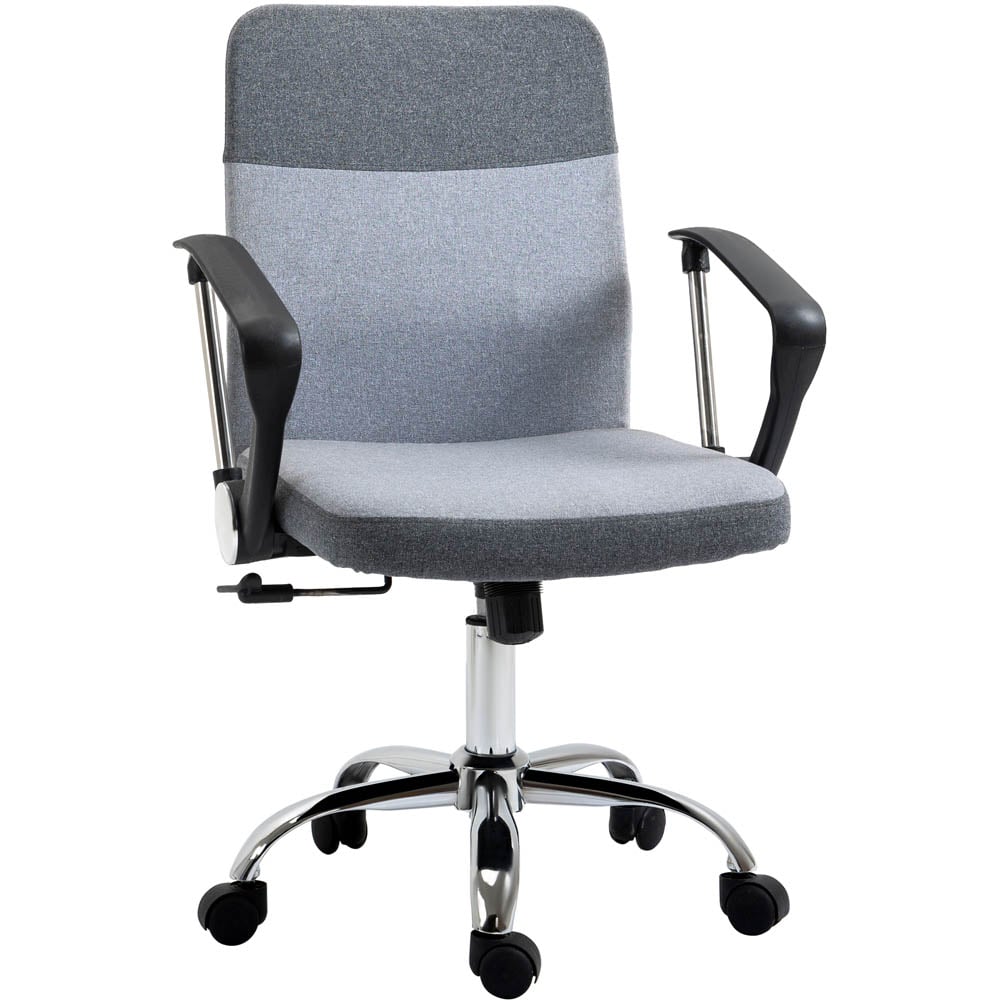 Portland Grey Linen Swivel Ergonomic Office Chair Image 2