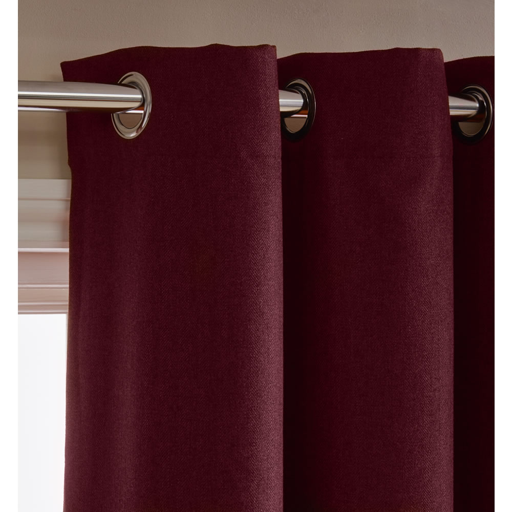 Wilko Red Faux Wool Curtains 228 W x 228cm D Image 2