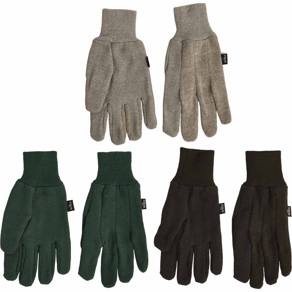 Wilko Large Jersey Garden Gloves 3 Pack Image 1