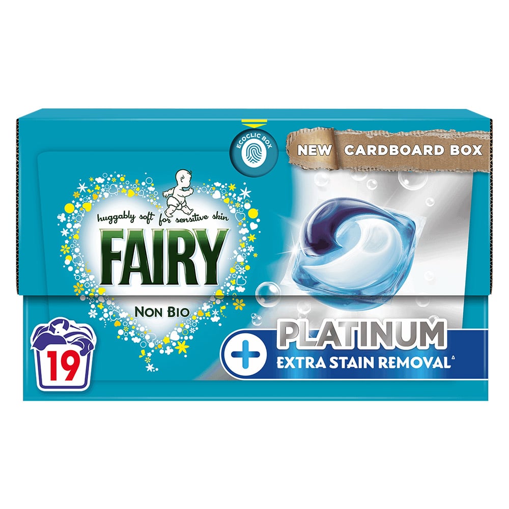 Fairy Platinum Non Bio Pods Washing Liquid Capsules 19 Washes Case of 4 Image 2