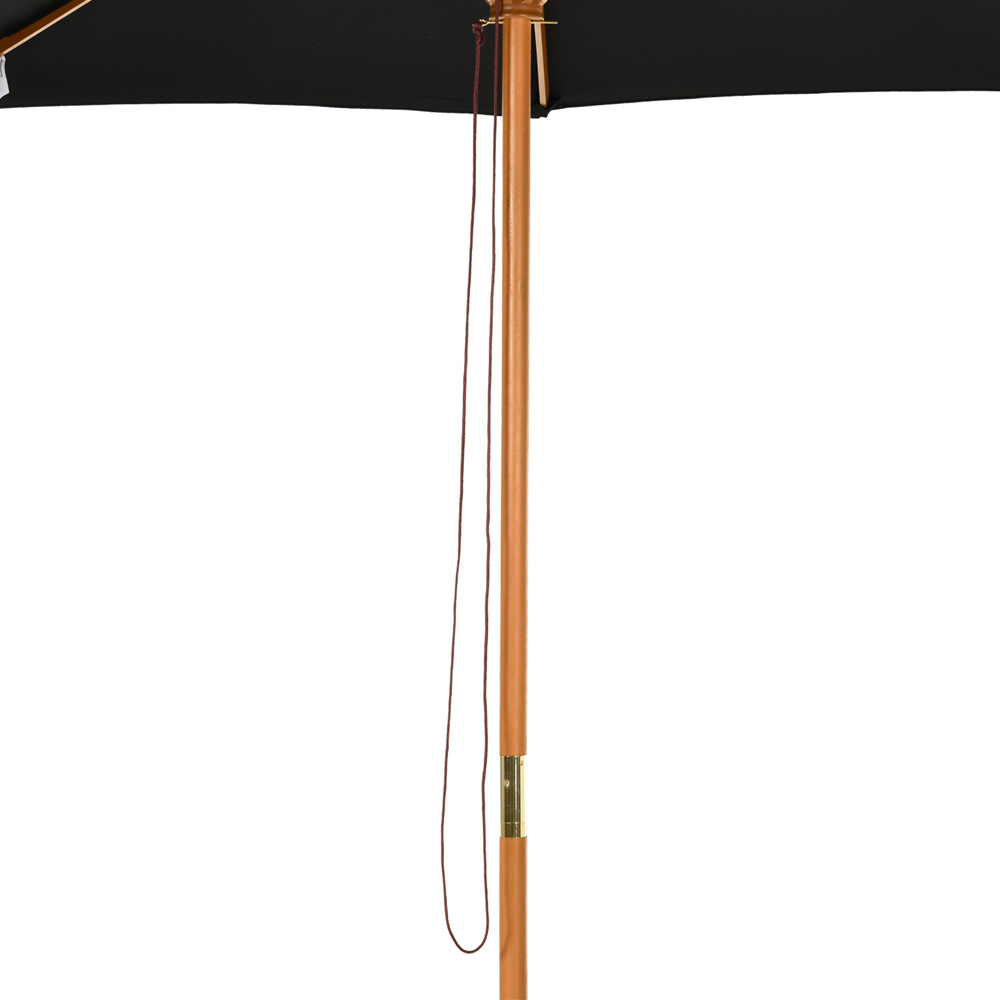 Outsunny Black Bamboo Rope Pully Parasol 3m Image 3