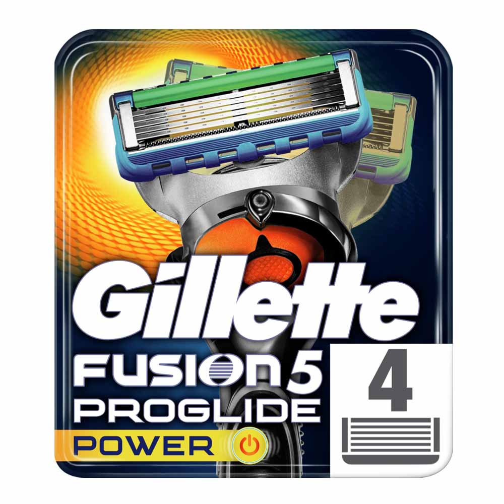 Gillette Fusion 5 ProGlide Power Mens Razor Blades  4 pack Image 1