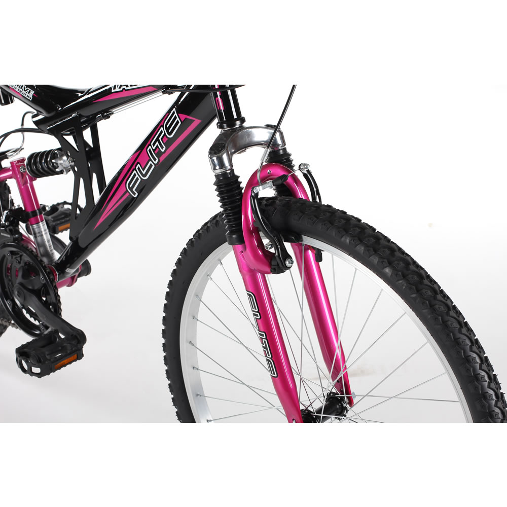 Flite Taser Kids Dual Suspension 18 Speed 14" Black/Pink Bike Image 5